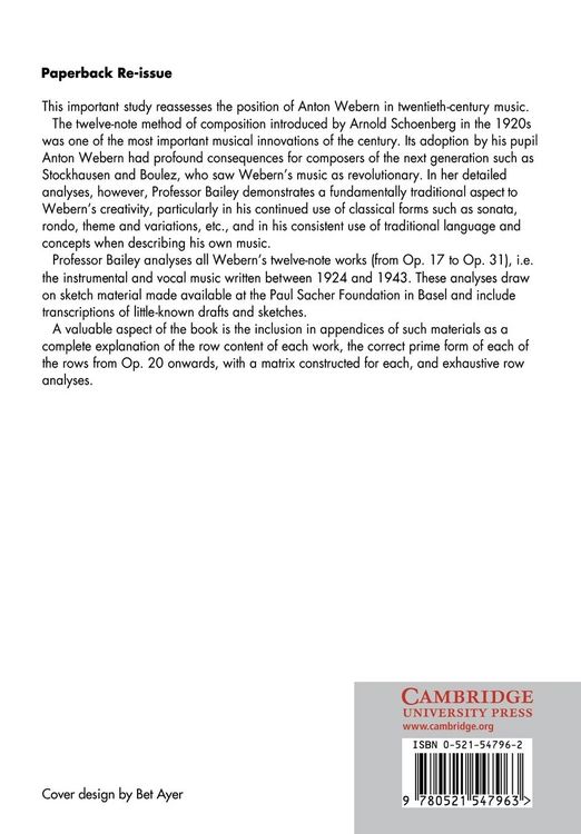 Produktbild: The Twelve-Note Music of Anton Webern