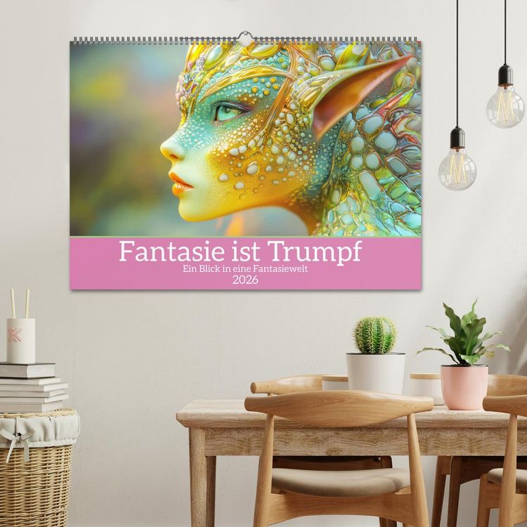 Produktbild: Fantasie ist Trumpf - Ein Blick in eine Fantasiewelt (Wandkalender 2026 DIN A2 quer), CALVENDO Monatskalender