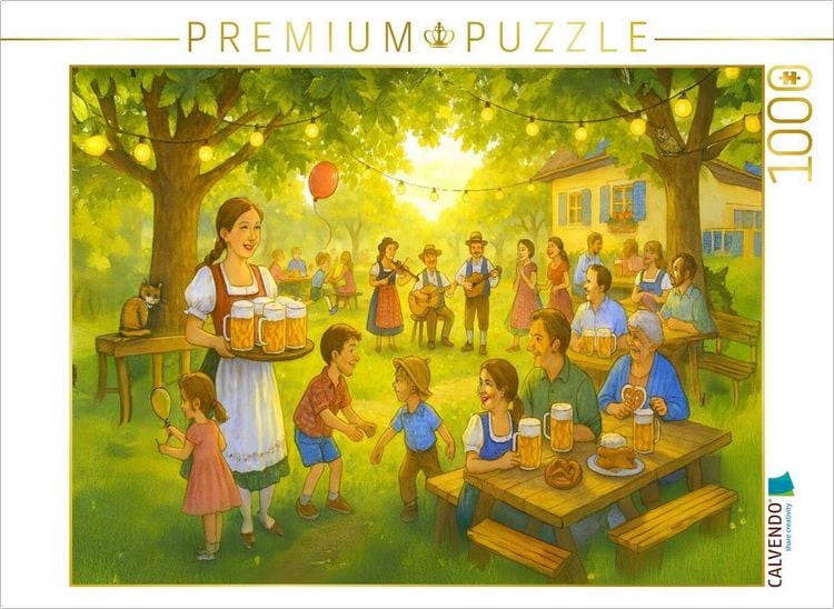 Produktbild: CALVENDO Puzzle Geselligkeit im bayerischen Biergarten | 1000 Teile Lege-Gr&ouml;&szlig;e 64x48cm Foto-Puzzle f&uuml;r gl&uuml;ckliche Stunden