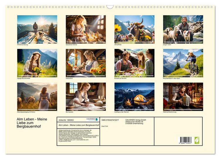 Produktbild: Alm Leben - Meine Liebe zum Bergbauernhof (Wandkalender 2026 DIN A2 quer), CALVENDO Monatskalender