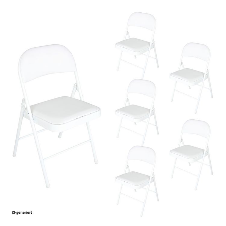 Produktbild: HTI-Living Klappstuhl Kunstleder Gestell Wei&szlig; 6er-Set Klappstuhl Kunstleder Gestell Wei&szlig; 6er-Set