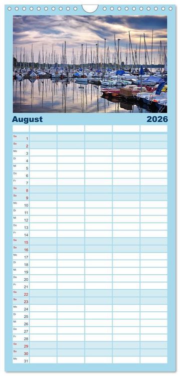 Produktbild: Familienplaner 2026 - Mein Cospudener See mit 5 Spalten (Wandkalender, 21 x 45 cm) CALVENDO