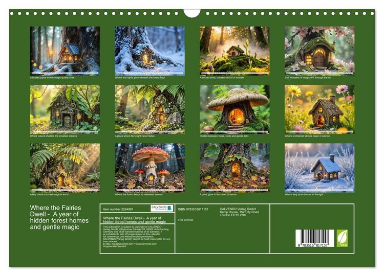 Produktbild: Where the Fairies Dwell - A year of hidden forest homes and gentle magic (Wall Calendar 2027 DIN A3 landscape), CALVENDO 12 Month Wall Calendar