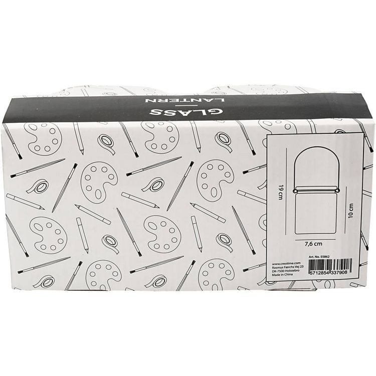 Produktbild: Creativ Company Kerzenglas/Laterne, H 10 cm, D 7,6 cm, 2 Stk