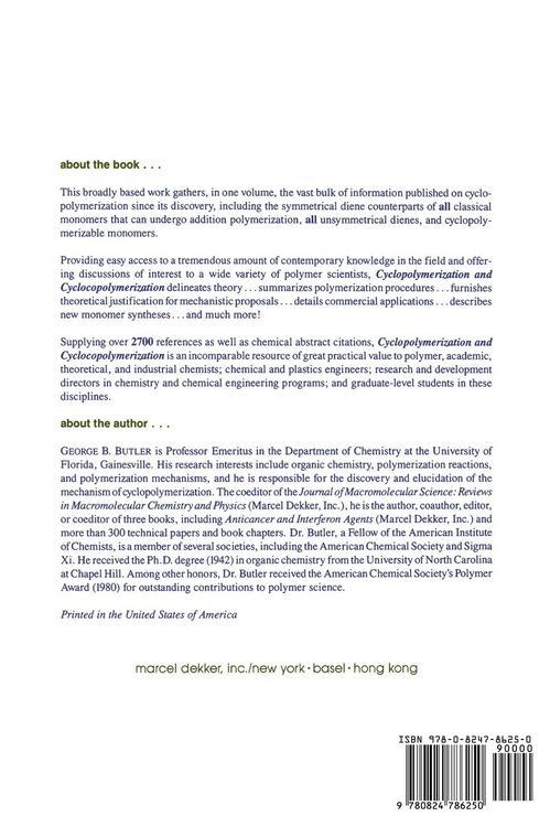 Produktbild: Cyclopolymerization and Cyclocopolymerization