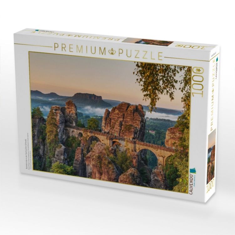 Produktbild: CALVENDO Puzzle Basteibr&uuml;cke in der S&auml;chsischen Schweiz | 1000 Teile Lege-Gr&ouml;&szlig;e 64x48cm Foto-Puzzle f&uuml;r gl&uuml;ckliche Stunden