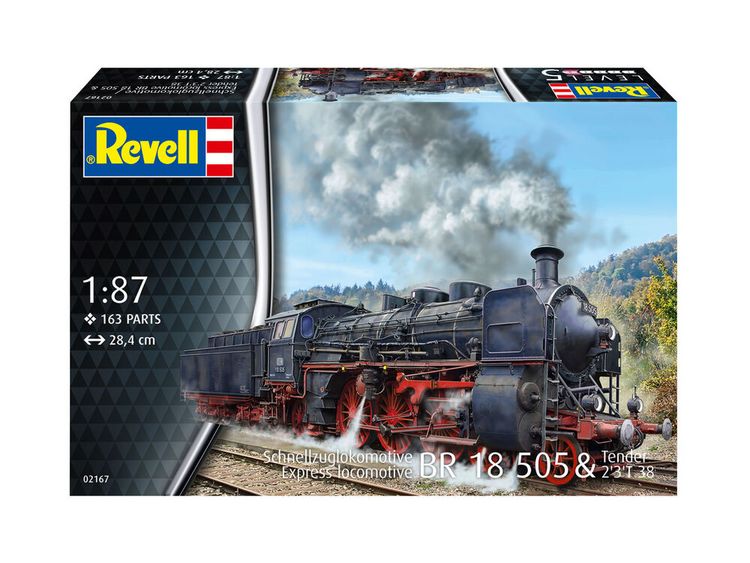 Produktbild: Revell 02167 Schnellzuglokomotive BR 18 505 mit Tender 2'3' T38 Lokomotive Bausatz 1:87