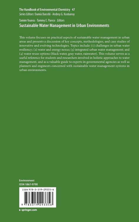 Produktbild: Sustainable Water Management in Urban Environments