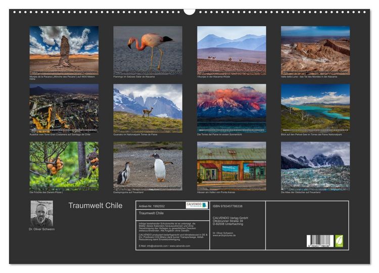Produktbild: Traumwelt Chile (Wandkalender 2026 DIN A2 quer), CALVENDO Monatskalender