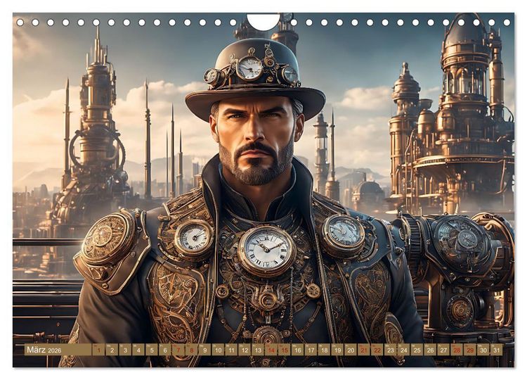 Produktbild: Steampunk - Mensch und Maschine (Wandkalender 2026 DIN A4 quer), CALVENDO Monatskalender
