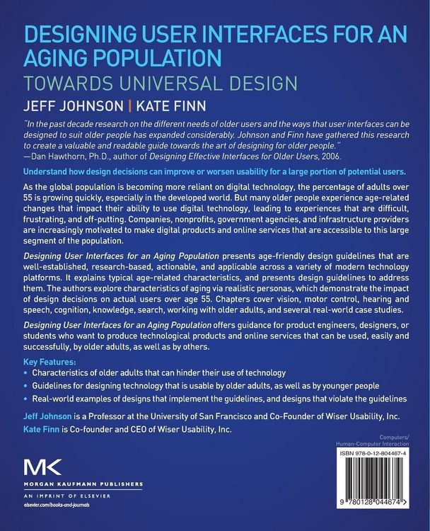 Produktbild: Johnson, J: Designing User Interfaces for an Aging Populatio