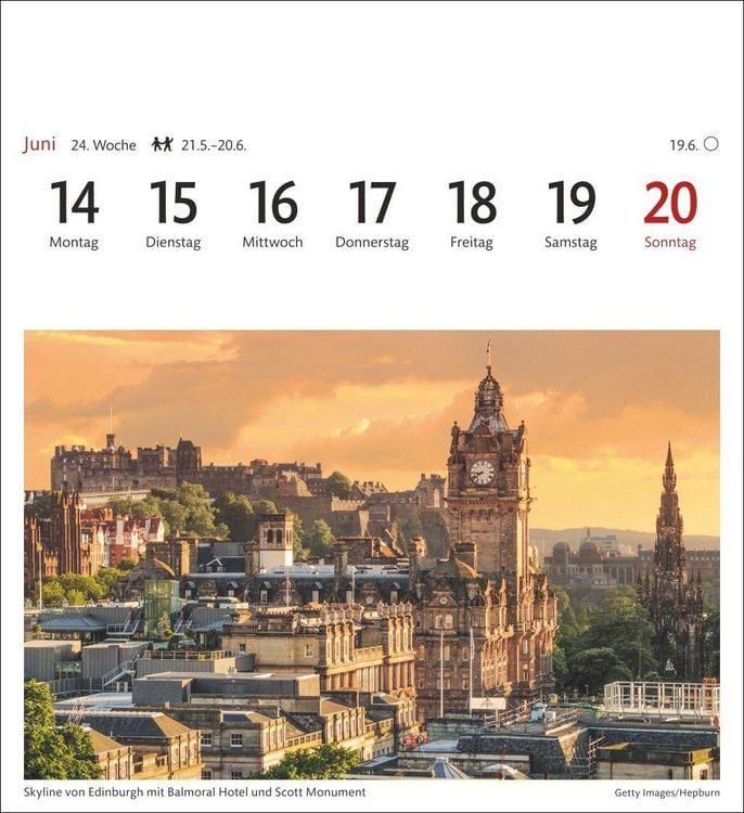 Produktbild: Schottland Sehnsuchtskalender 2027 - Wochenkalender mit 53 Postkarten