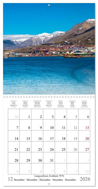 Produktbild: Trondheim, Troms&oslash;, Longyearbyen (Wall Calendar 2026 12 &times; 12 Inch) CALVENDO 12 Month Wall Calendar