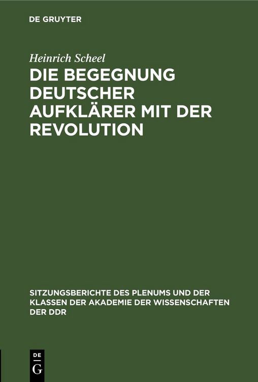 Produktbild: Die Begegnung deutscher Aufkl&auml;rer mit der Revolution