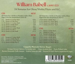 Produktbild: Babell:24 Sonatas for Oboe/Violin/Flute and B.C.