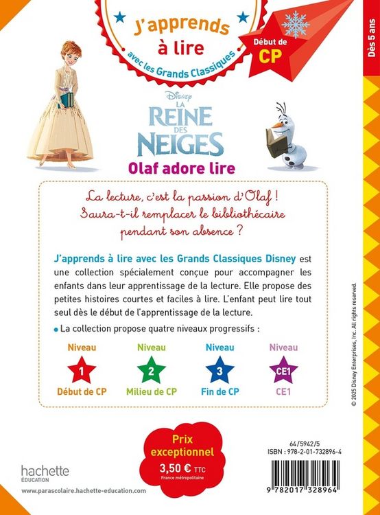 Produktbild: La reine des neiges : Olaf adore lire : d&eacute;but de CP, d&egrave;s 5 ans