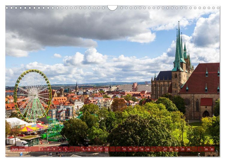 Produktbild: Landeshauptstadt Erfurt - Reise durch das sch&ouml;ne Th&uuml;ringen (Wandkalender 2026 DIN A3 quer), CALVENDO Monatskalender