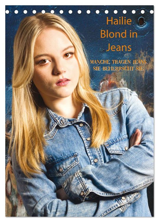 Produktbild: Hailie - Blond in Jeans (Tischkalender 2027 DIN A5 hoch), CALVENDO Monatskalender