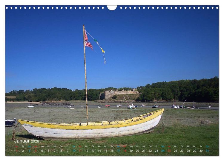 Produktbild: Bretagne - Sehnsucht in Blau (Wandkalender 2026 DIN A3 quer), CALVENDO Monatskalender