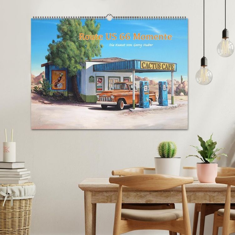 Produktbild: Route US 66 Momente Gem&auml;lde von Georg Huber (Wandkalender 2027 DIN A2 quer), CALVENDO Monatskalender