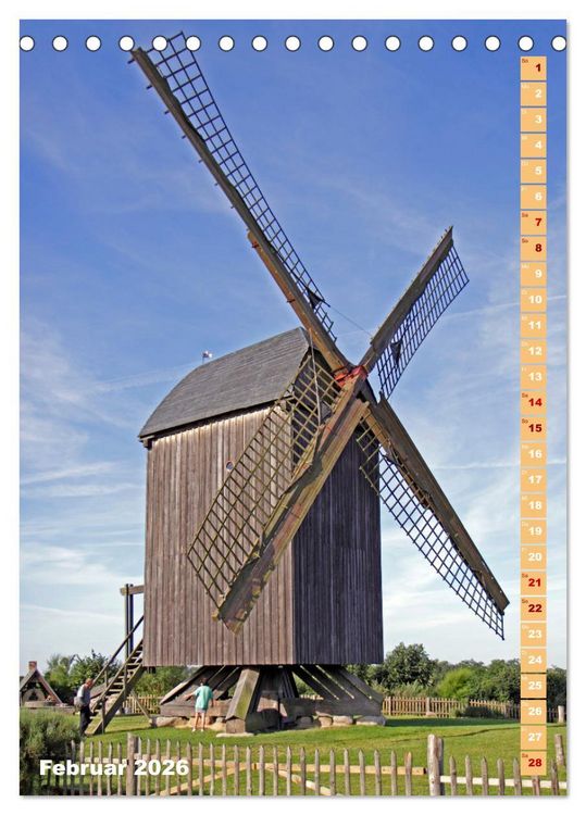 Produktbild: Deutschlands historische Windm&uuml;hlen (Tischkalender 2026 DIN A5 hoch), CALVENDO Monatskalender