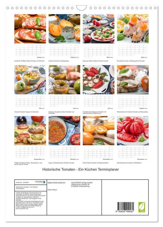 Produktbild: Historische Tomaten - Ein K&uuml;chen Terminplaner (Wandkalender 2026 DIN A3 hoch), CALVENDO Monatskalender