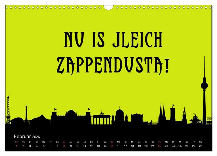 Produktbild: Berliner Mundart (Wandkalender 2026 DIN A3 quer), CALVENDO Monatskalender