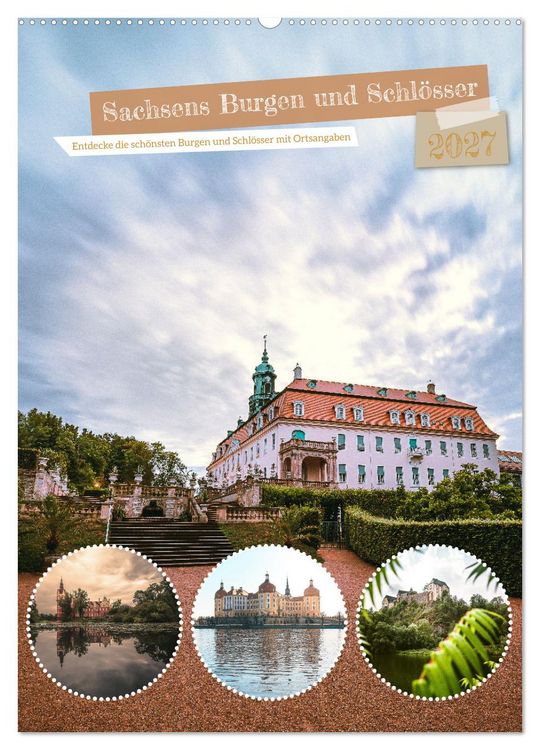 Produktbild: Sachsens Burgen und Schl&ouml;sser mit Ortsangaben (Wandkalender 2027 DIN A2 hoch), CALVENDO Monatskalender