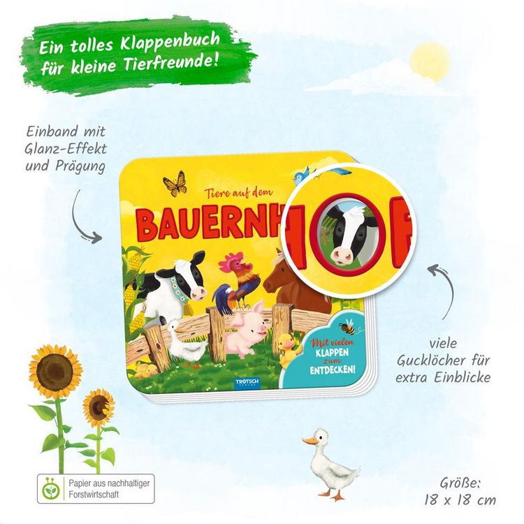 Produktbild: Tr&ouml;tsch Pappenbuch mit Klappen Mein erstes Klappenbuch Tiere auf dem Bauernhof