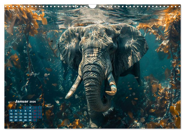 Produktbild: Liebenswerte Elefanten (Wandkalender 2026 DIN A3 quer), CALVENDO Monatskalender