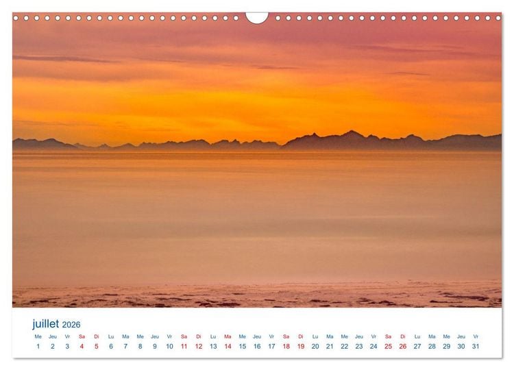 Produktbild: Un &eacute;t&eacute; aux Iles Lofoten (Calendrier mural 2026 DIN A3 vertical), CALVENDO calendrier mensuel