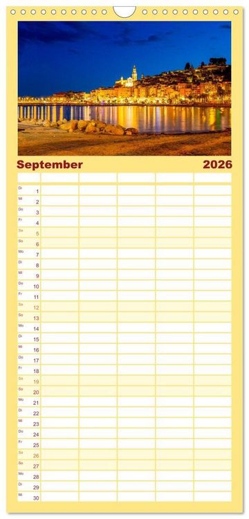 Produktbild: Familienplaner 2026 - Zauber der C&ocirc;te d'Azur mit 5 Spalten (Wandkalender, 21 x 45 cm) CALVENDO
