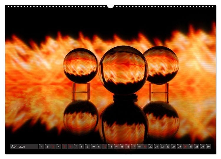 Produktbild: Glaskugeln im Licht - faszinierende Lightpaintings (hochwertiger Premium Wandkalender 2026 DIN A2 quer), Kunstdruck in Hochglanz