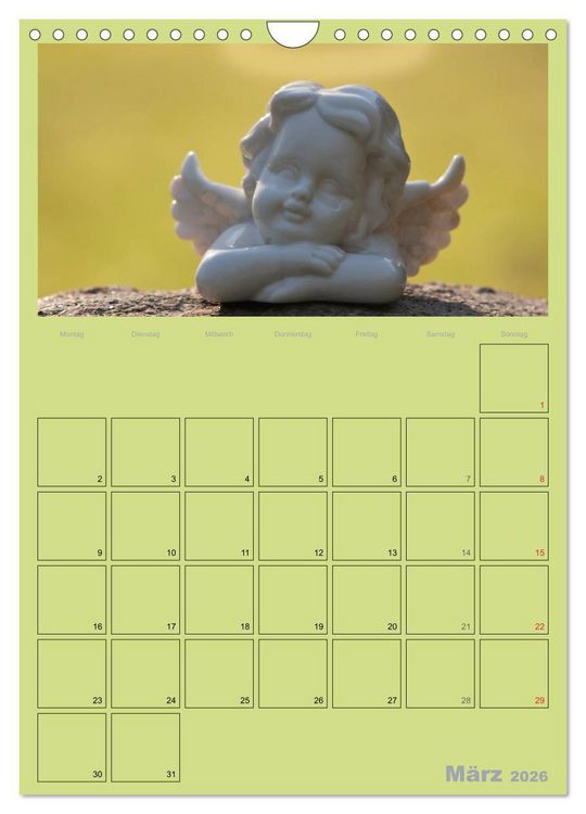 Produktbild: Monatsplaber f&uuml;r flei&szlig;ige Engel (Wandkalender 2026 DIN A4 hoch), CALVENDO Monatskalender