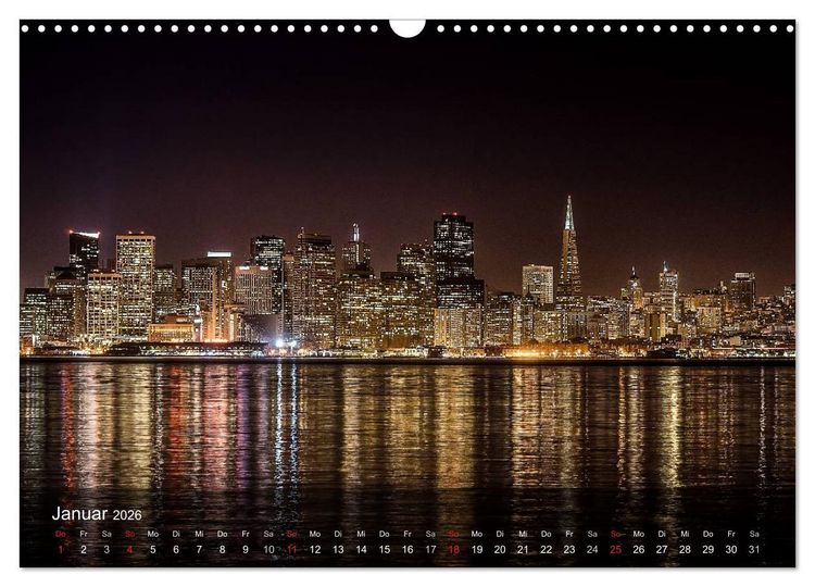 Produktbild: San Francisco Impressionen Tag und Nacht (Wandkalender 2026 DIN A3 quer), CALVENDO Monatskalender