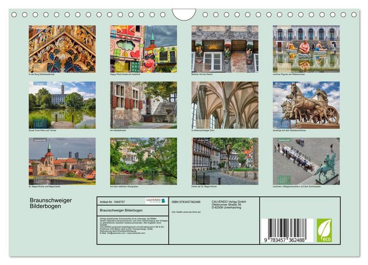 Produktbild: Braunschweiger Bilderbogen (Wandkalender 2026 DIN A4 quer), CALVENDO Monatskalender