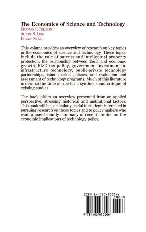 Produktbild: The Economics of Science and Technology