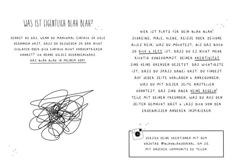 Produktbild: Blah Blah Journal &ndash; Dein verr&uuml;cktes Mitmach-Buch &ndash; Mal es fertig! Von YouTuberin Foxy Draws