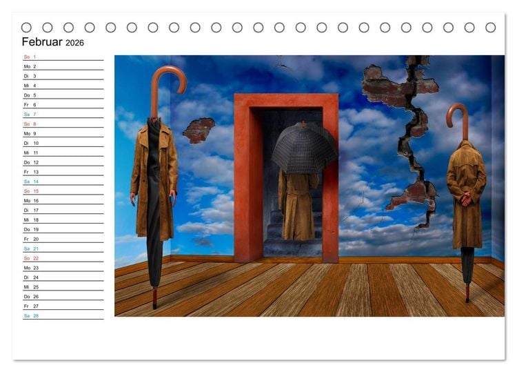 Produktbild: PHANTASTISCHER REALISMUS - SURREALE WELTEN (Tischkalender 2026 DIN A5 quer), CALVENDO Monatskalender