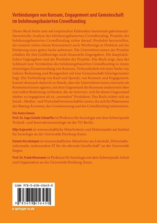 Produktbild: Verbindungen von Konsum, Engagement und Gemeinschaft im belohnungsbasierten Crowdfunding