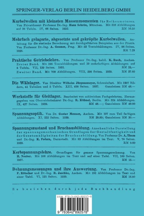 Produktbild: Berechnung und Gestaltung der Triebwerke schnellaufender Kolbenkraftmaschinen