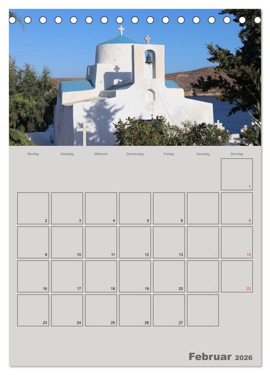 Produktbild: Kykladen, Perlen der &Auml;g&auml;is (Tischkalender 2026 DIN A5 hoch), CALVENDO Monatskalender