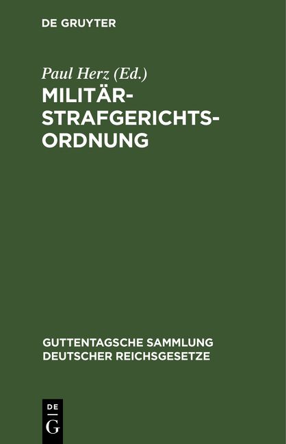 Produktbild: Milit&auml;rstrafgerichtsordnung