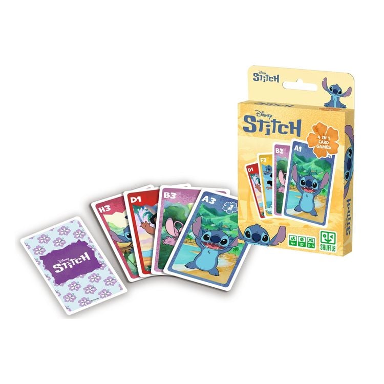 Produktbild: Shuffle 10049718 - Disney Stitch, 4in1 Kartenspiel