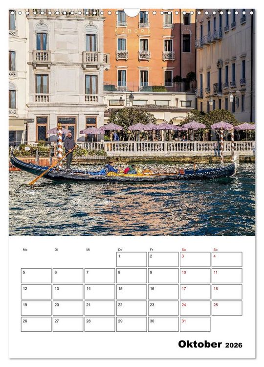 Produktbild: Venedig Kulisse der Serenissima - Terminplaner (Wandkalender 2026 DIN A3 hoch), CALVENDO Monatskalender