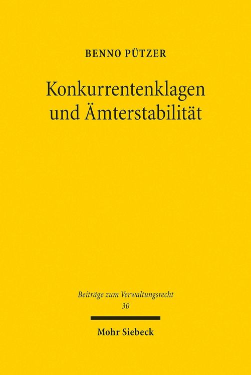 Produktbild: Konkurrentenklagen und &Auml;mterstabilit&auml;t