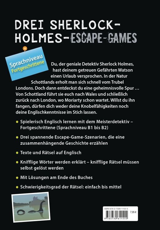 Produktbild: Sherlock Holmes Escape Book. Spielend Englisch lernen &ndash; f&uuml;r Fortgeschrittene Sprachniveau B1&ndash;B2