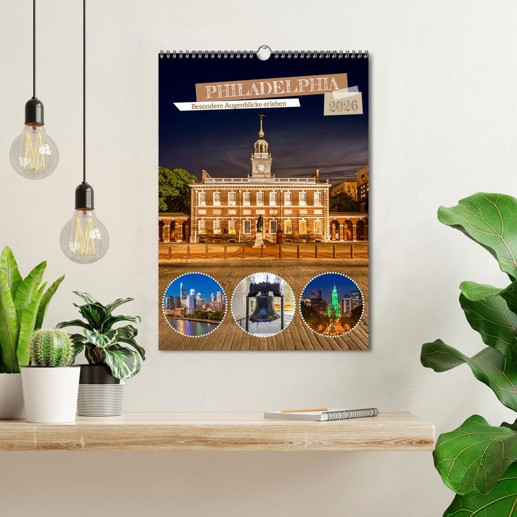 Produktbild: PHILADELPHIA Besondere Augenblicke erleben (Wandkalender 2026 DIN A3 hoch), CALVENDO Monatskalender