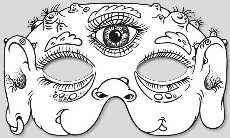 Produktbild: Gruselmasken zum Ausmalen