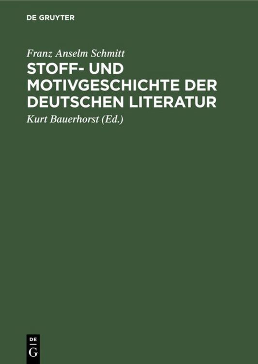 Produktbild: Stoff- und Motivgeschichte der deutschen Literatur